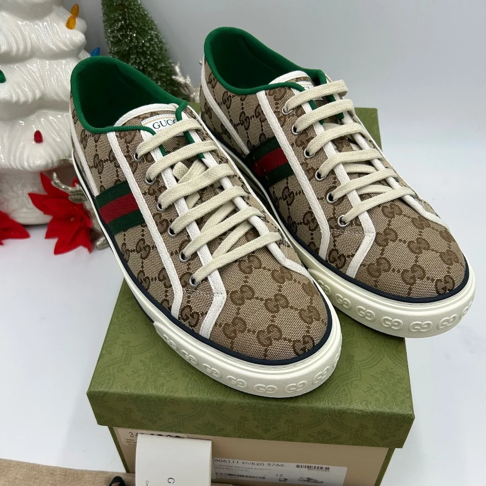 Men’s Gucci tennis 1977 low top sneakers size 12 fits 12.5 US made in Italy
